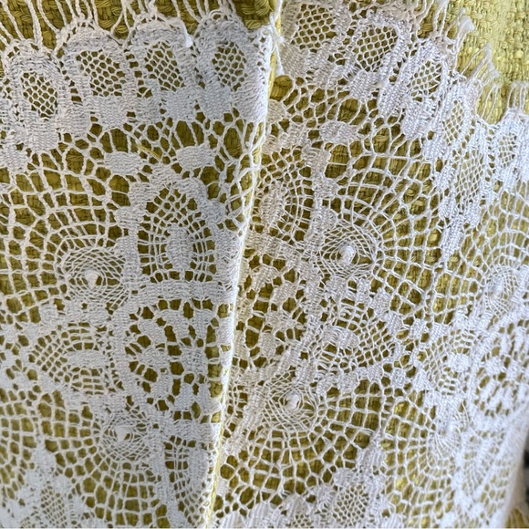 SOLD Robert Rodriguez Cropped Yellow Tweed Blazer Jacket - Picture 2 of 11